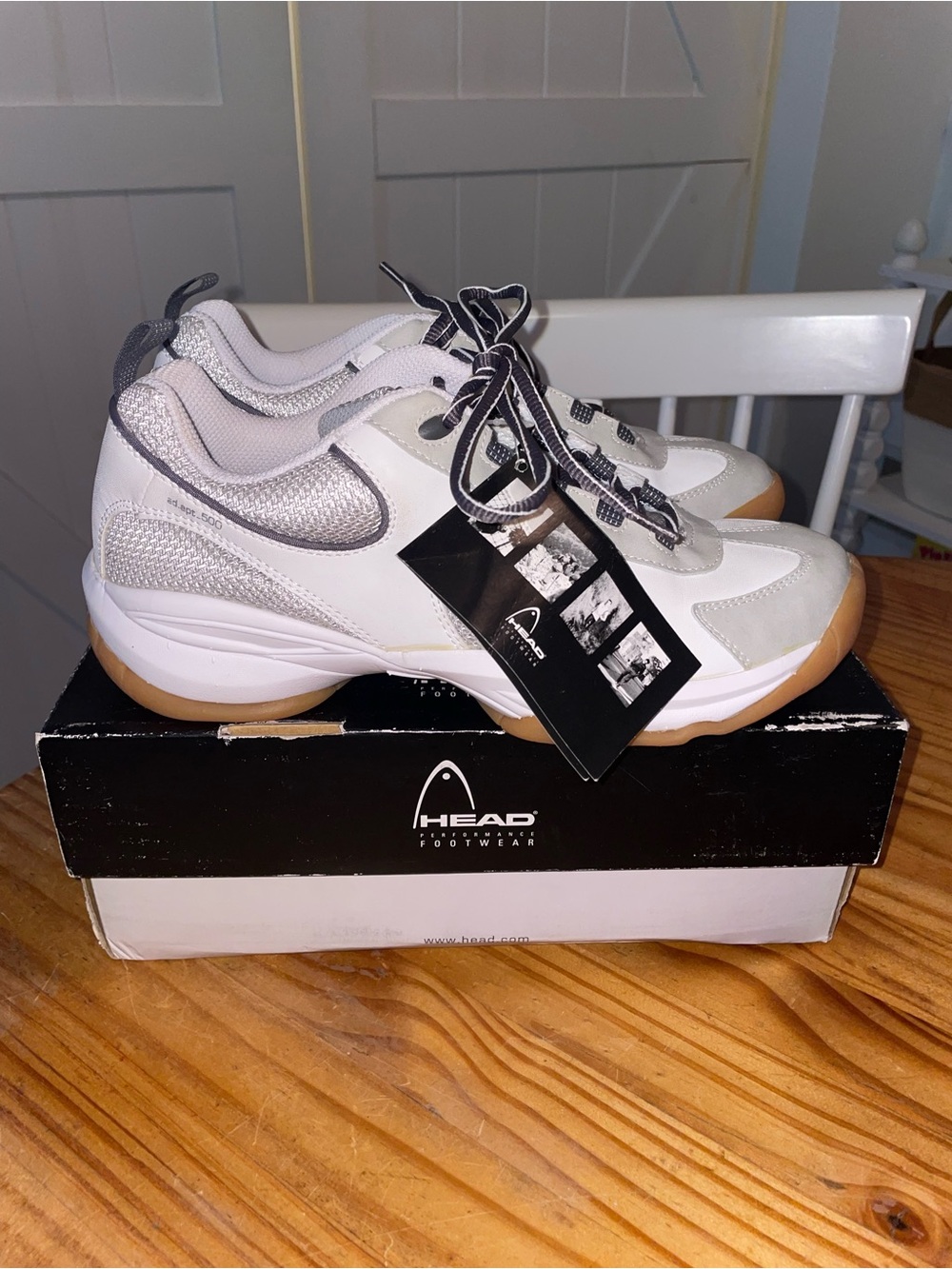 HEAD Women’s ADAPT 500 Indoor Sports Shoes In White/silver Sz 7.5 NWB